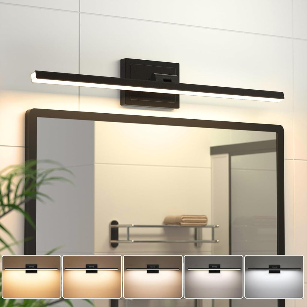 Dimmable 5CCT Black Rotatable Vanity Light