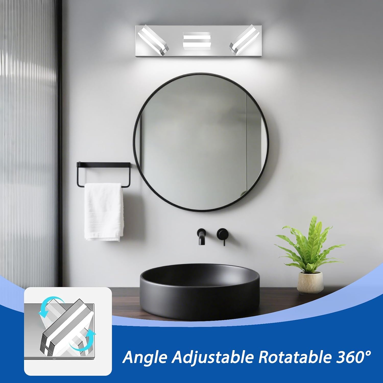 Rotatable Dimmable LED Bathroom Vanity Light