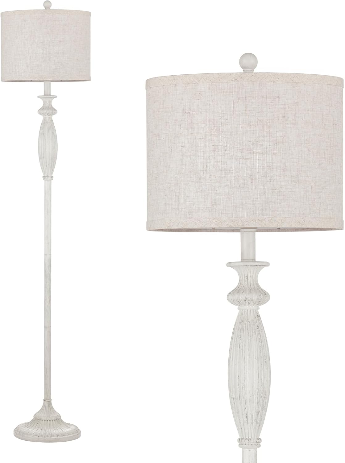 3CCT Rustic Oatmeal Linen Floor Lamp