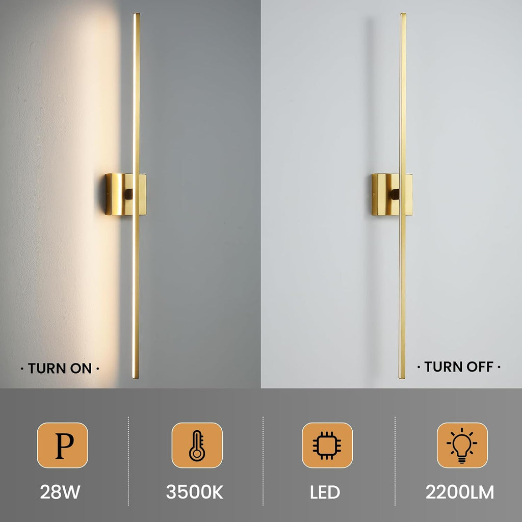 Dimmable Gold LED Bathroom Vanity Light Bar