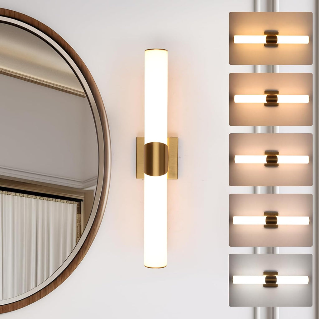 5CCT Dimmable Gold Acrylic Wall Vanity Light