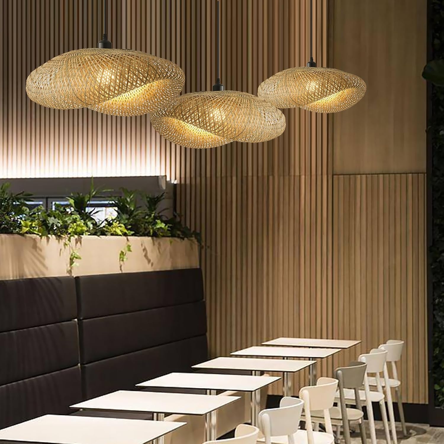 Handwoven Bamboo Rattan Ceiling Pendant Light