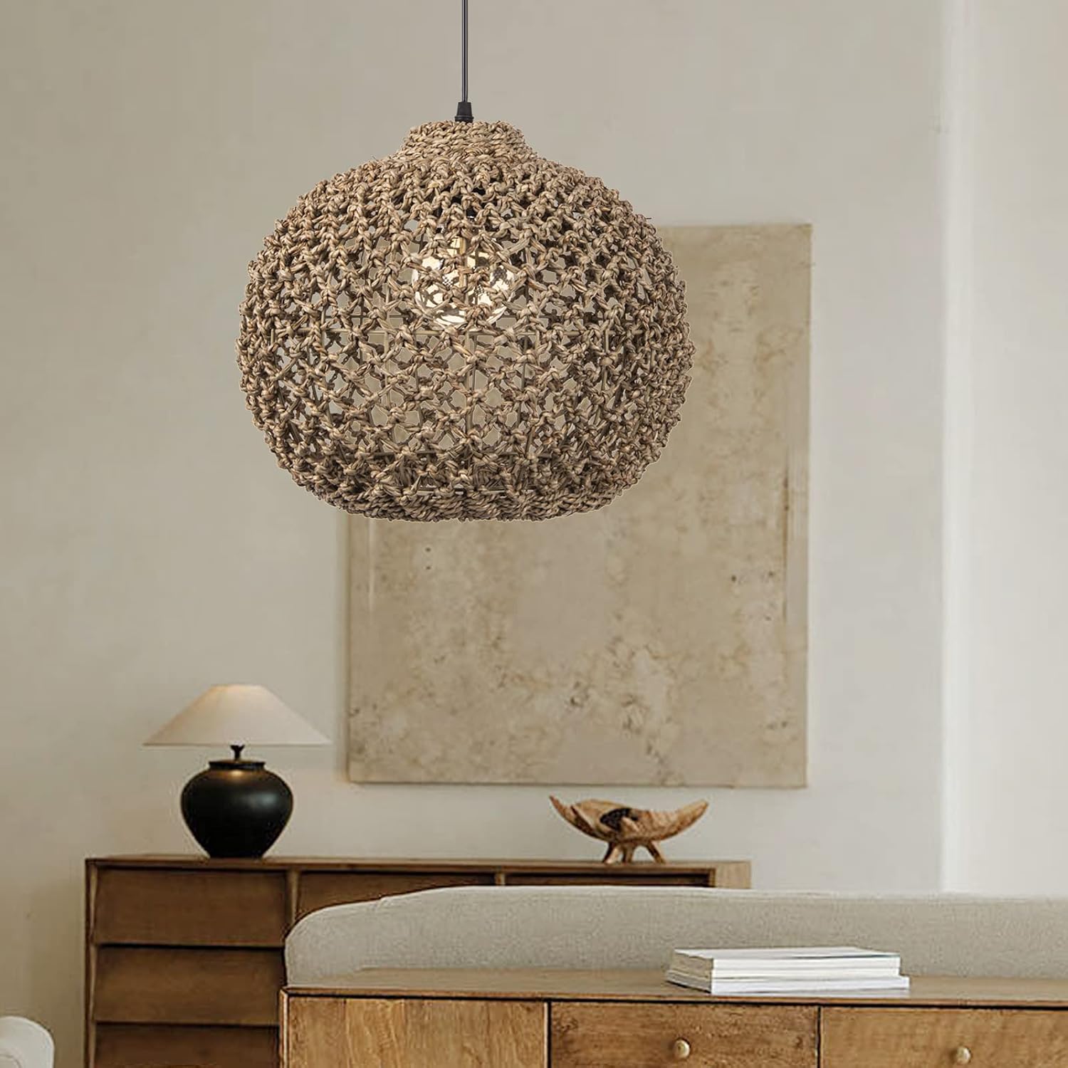 Handwoven Rattan Ceiling Pendant Light