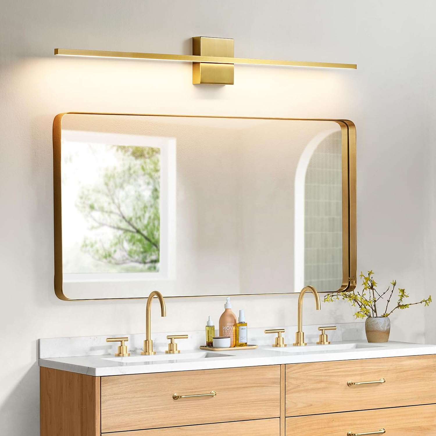 Dimmable Gold LED Bathroom Vanity Light Bar