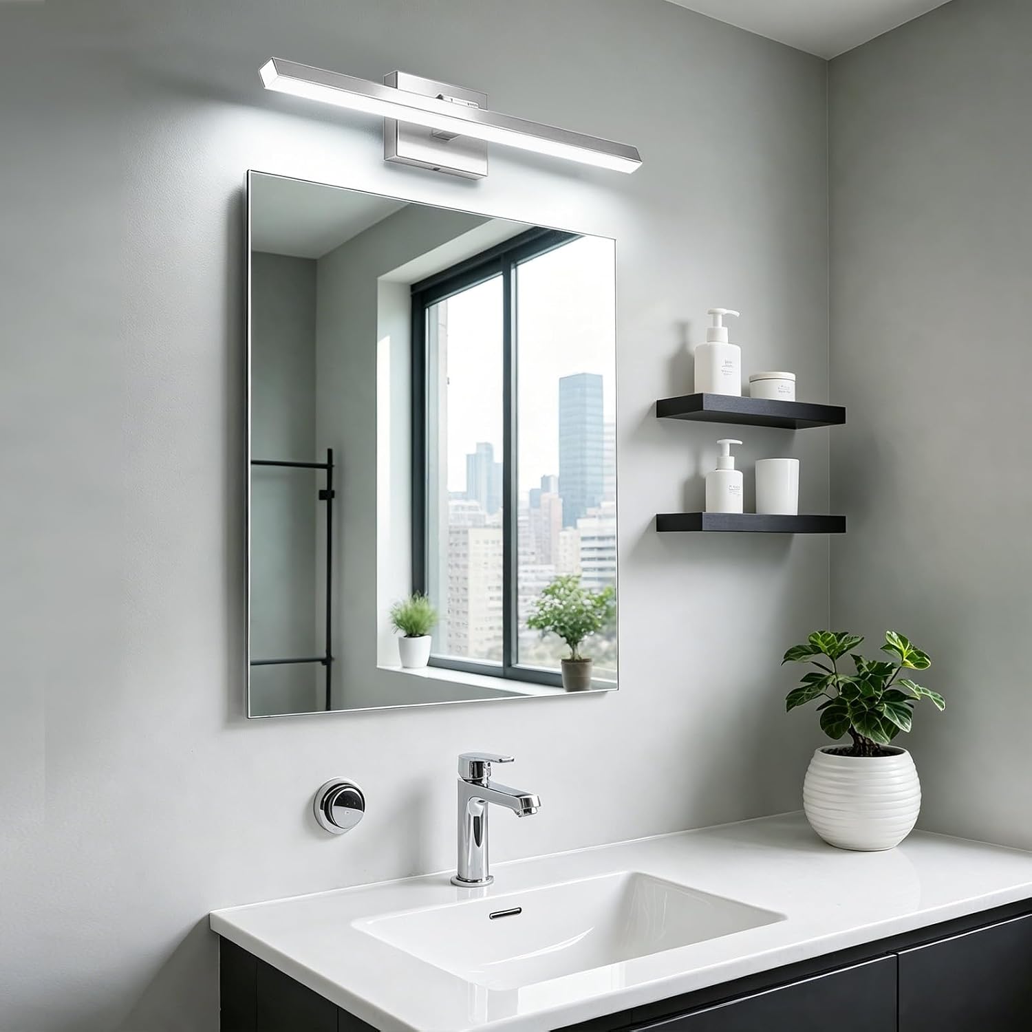 Dimmable Chrome Rotatable Bathroom Vanity Light