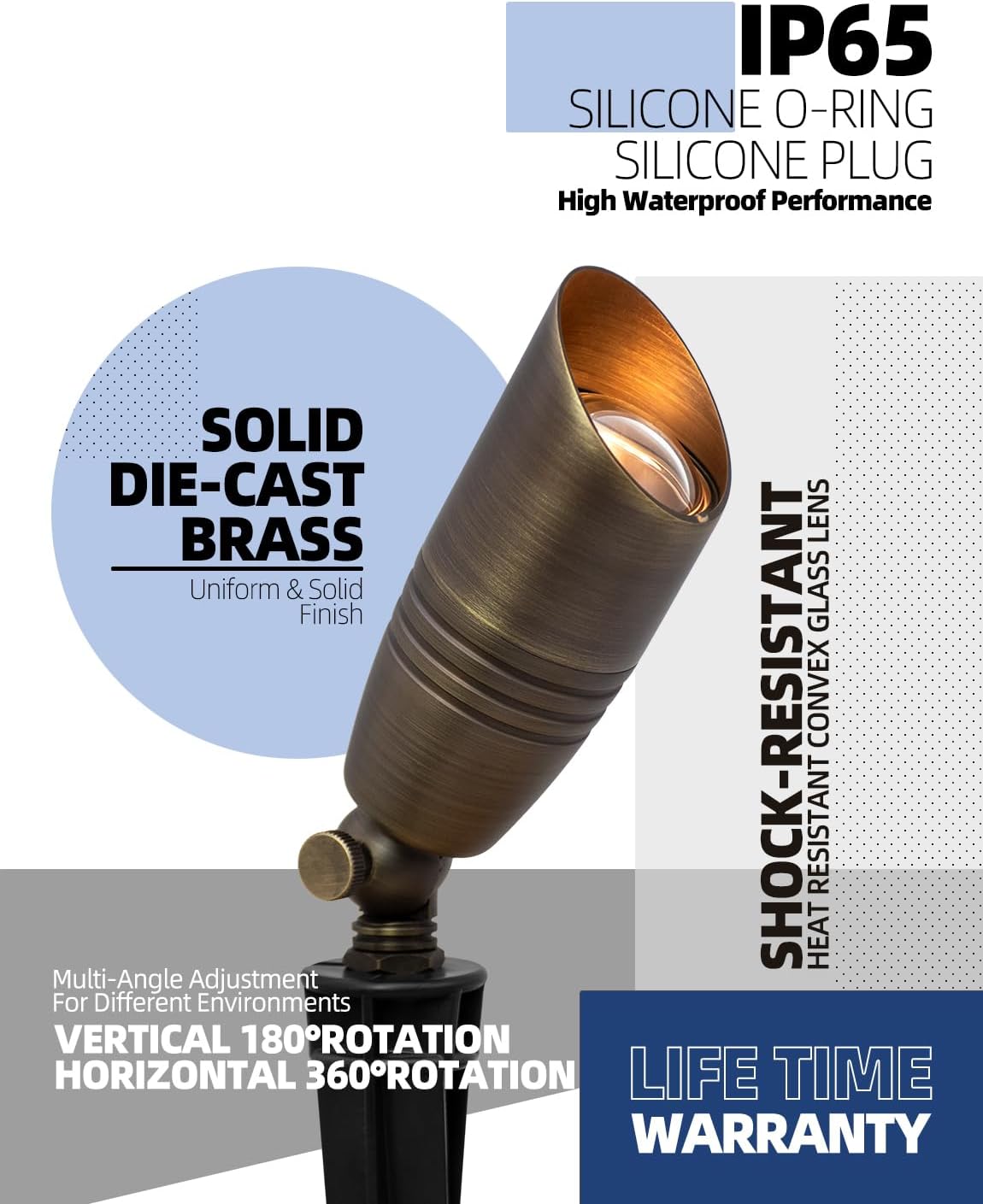 Low Voltage Brass LED Garden Spotlights