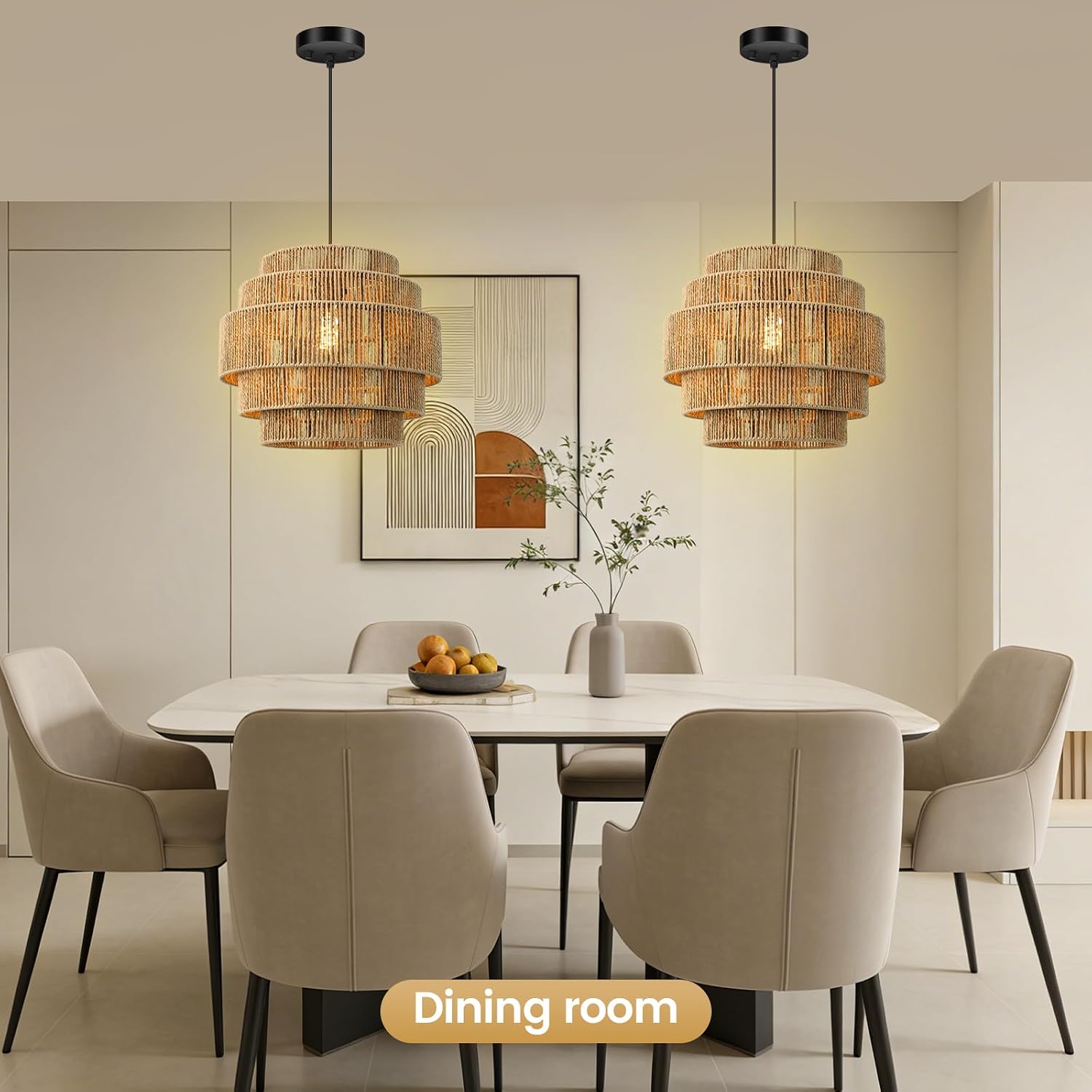 Brown Hemp Rope 5-Tier Boho Chandelier