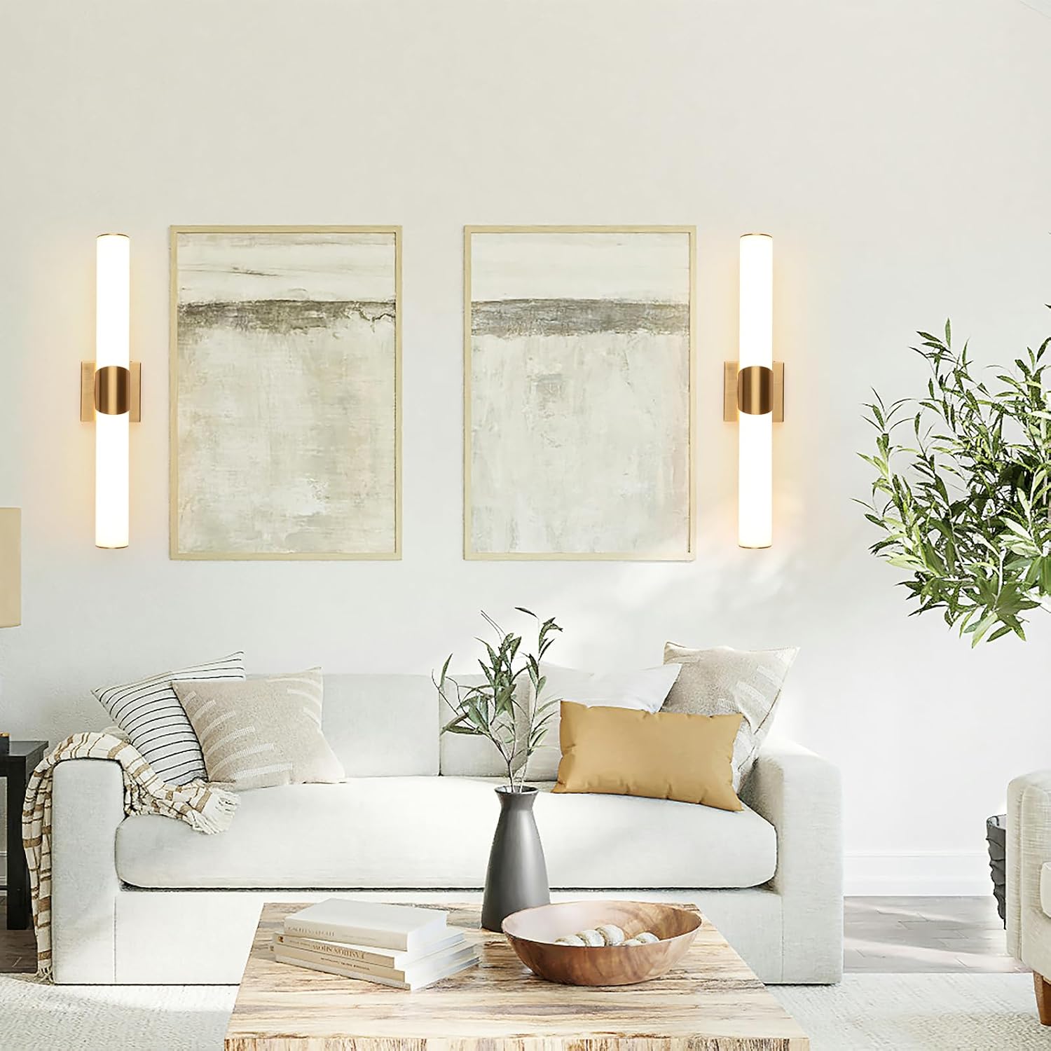 5CCT Dimmable Gold Acrylic Wall Vanity Light