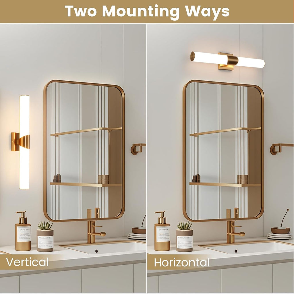 5CCT Dimmable Gold Acrylic Wall Vanity Light