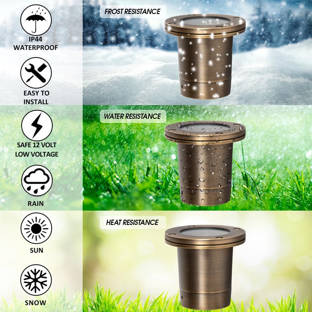 Brass LED Low Voltage In Ground Well Lights