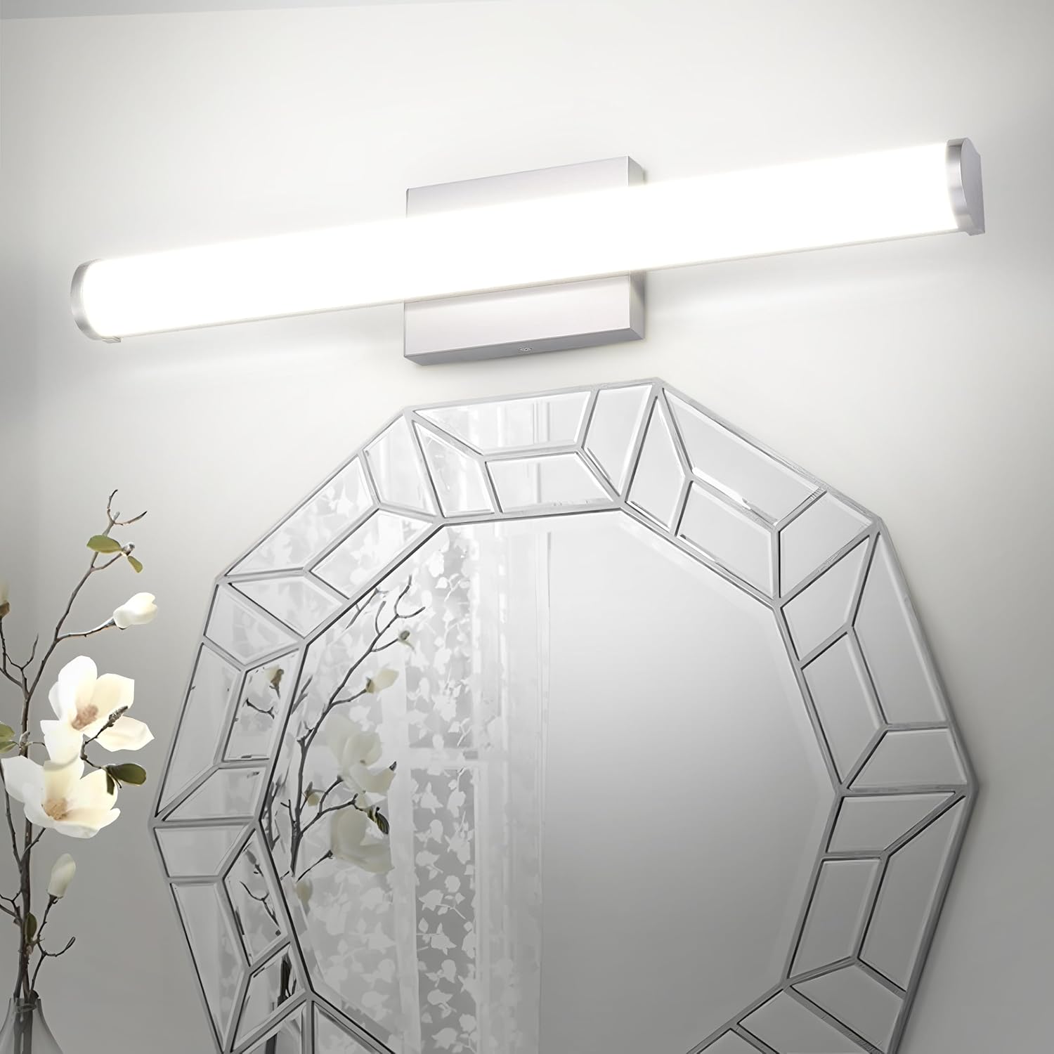 3CCT Dimmable Nickel Linear Vanity Light