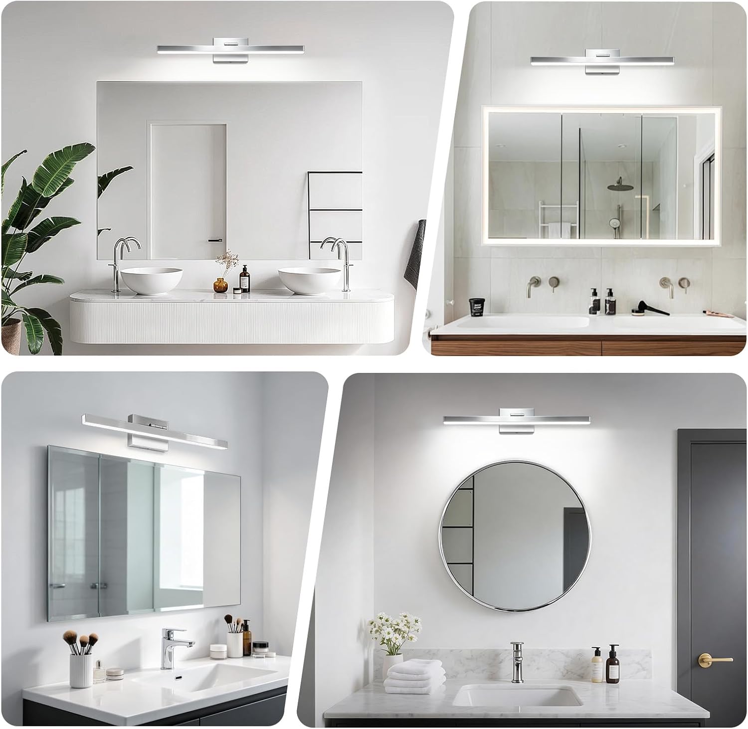 Dimmable Chrome Rotatable Bathroom Vanity Light