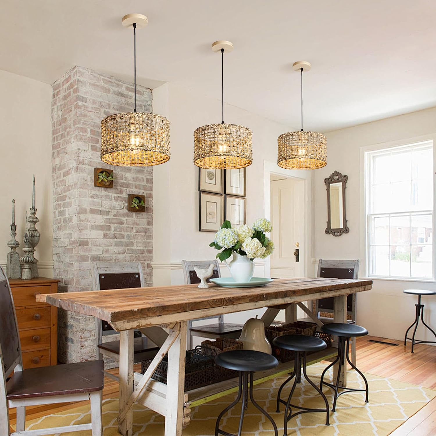 Bohemian Rattan Woven Ceiling Pendant Light