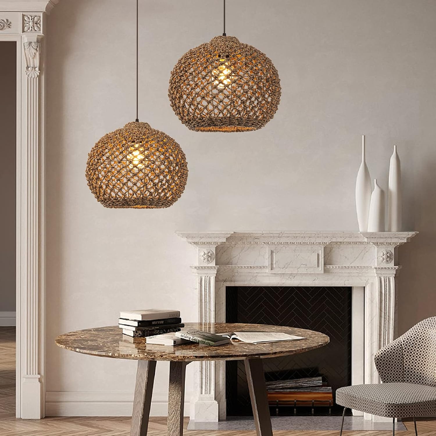 Handwoven Rattan Ceiling Pendant Light