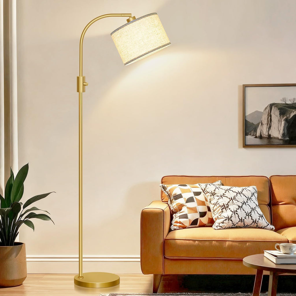 Dimmable Arc LED Linen Shade Floor Lamp