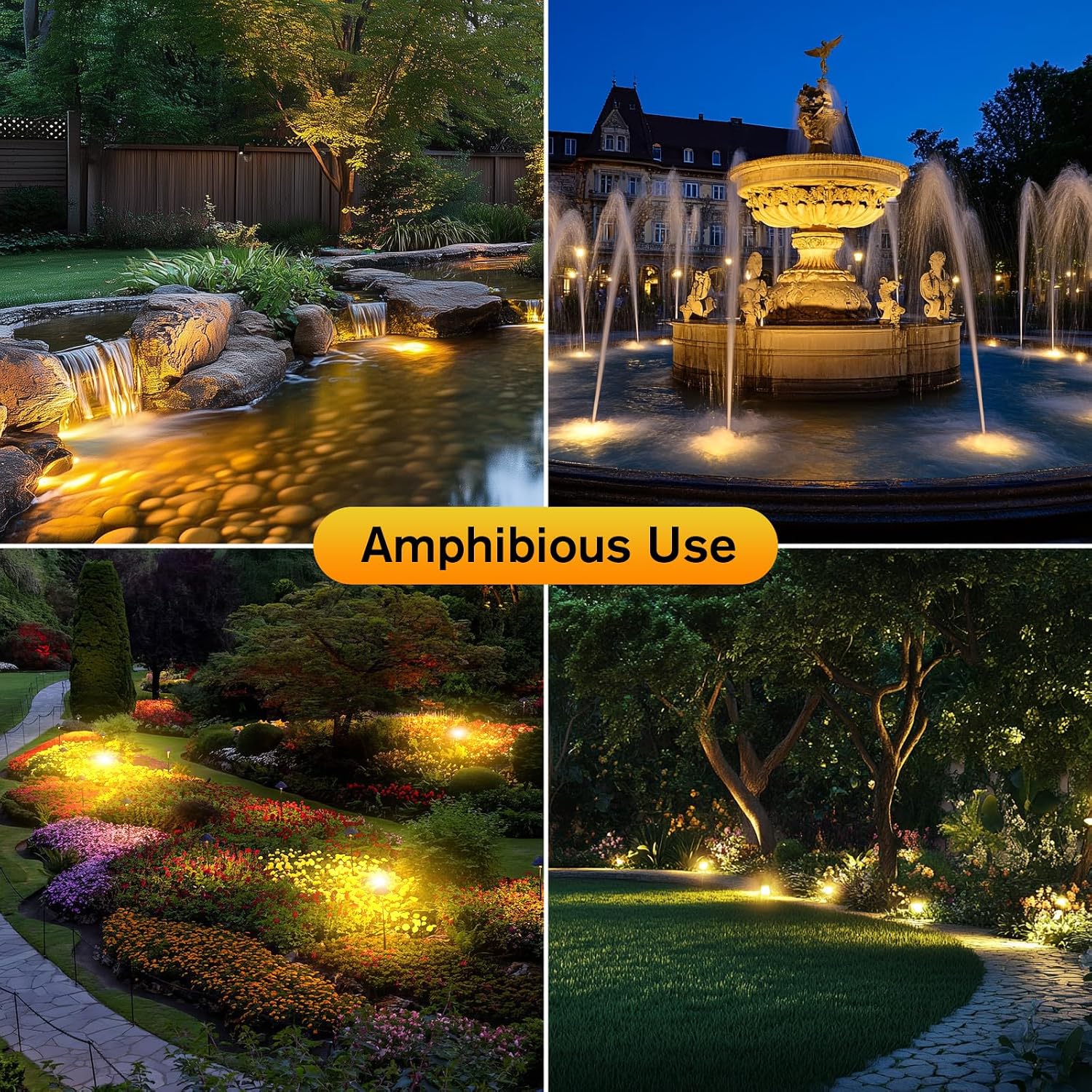Waterproof Warm White LED Underwater Pond Lights