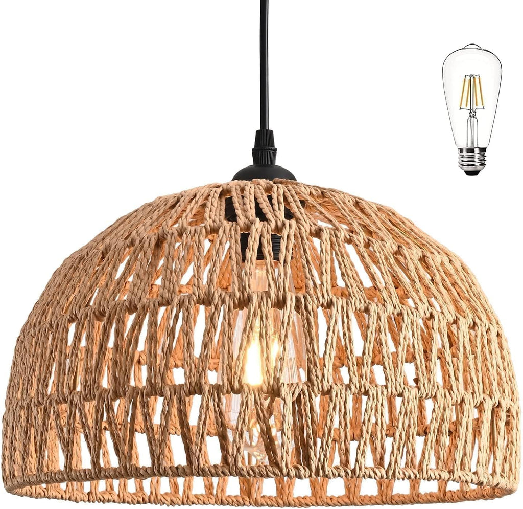 Dome Hemp Rope Boho Pendant Chandelier
