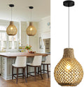2 Pack Seagrass Boho Rattan Pendant Lights