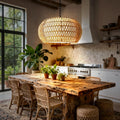 Boho Rattan 5-Light Dining Room Chandelier