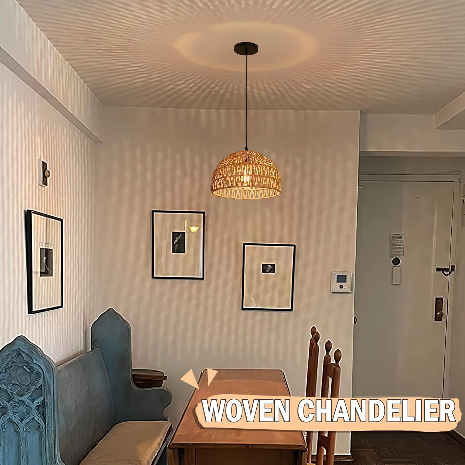 Dome Hemp Rope Boho Pendant Chandelier