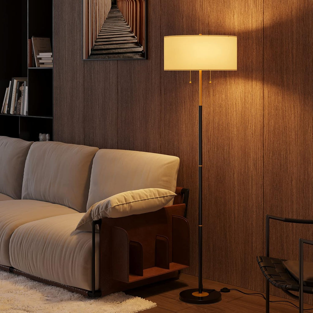3CCT Black Gold 2-Light Floor Lamp