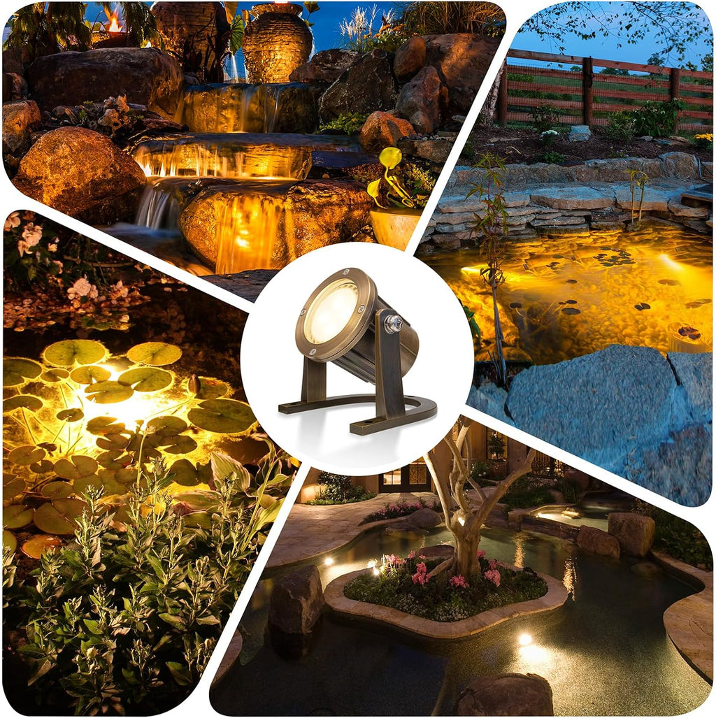 Brass Low Voltage LED Underwater Pond Lights