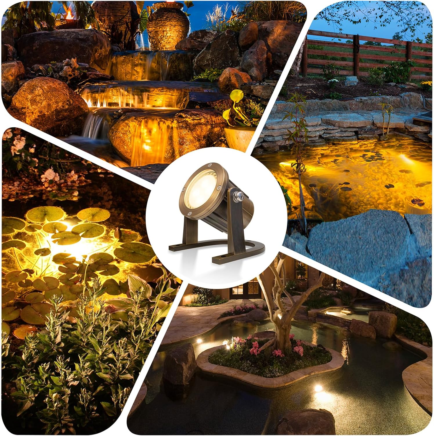 Brass Low Voltage LED Underwater Pond Lights