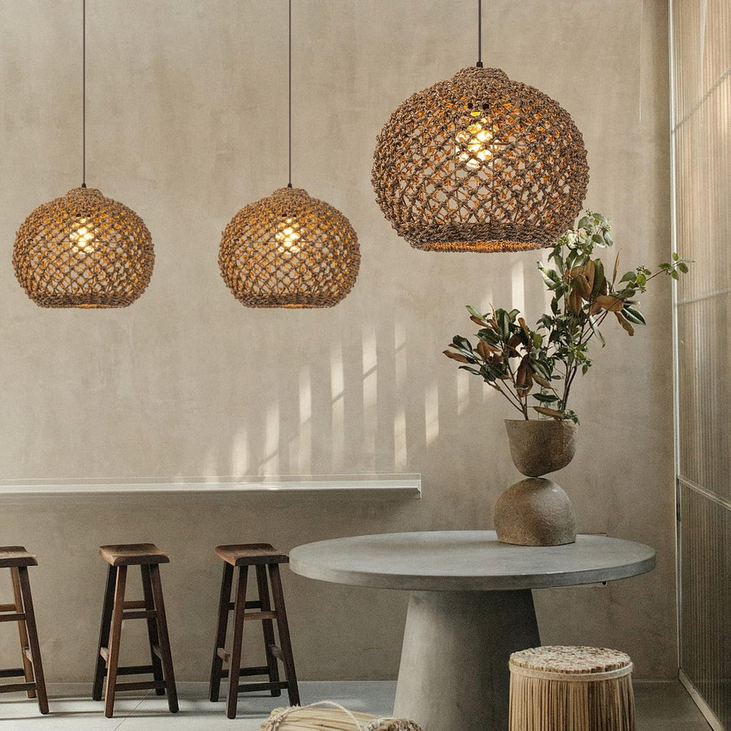 Handwoven Rattan Ceiling Pendant Light