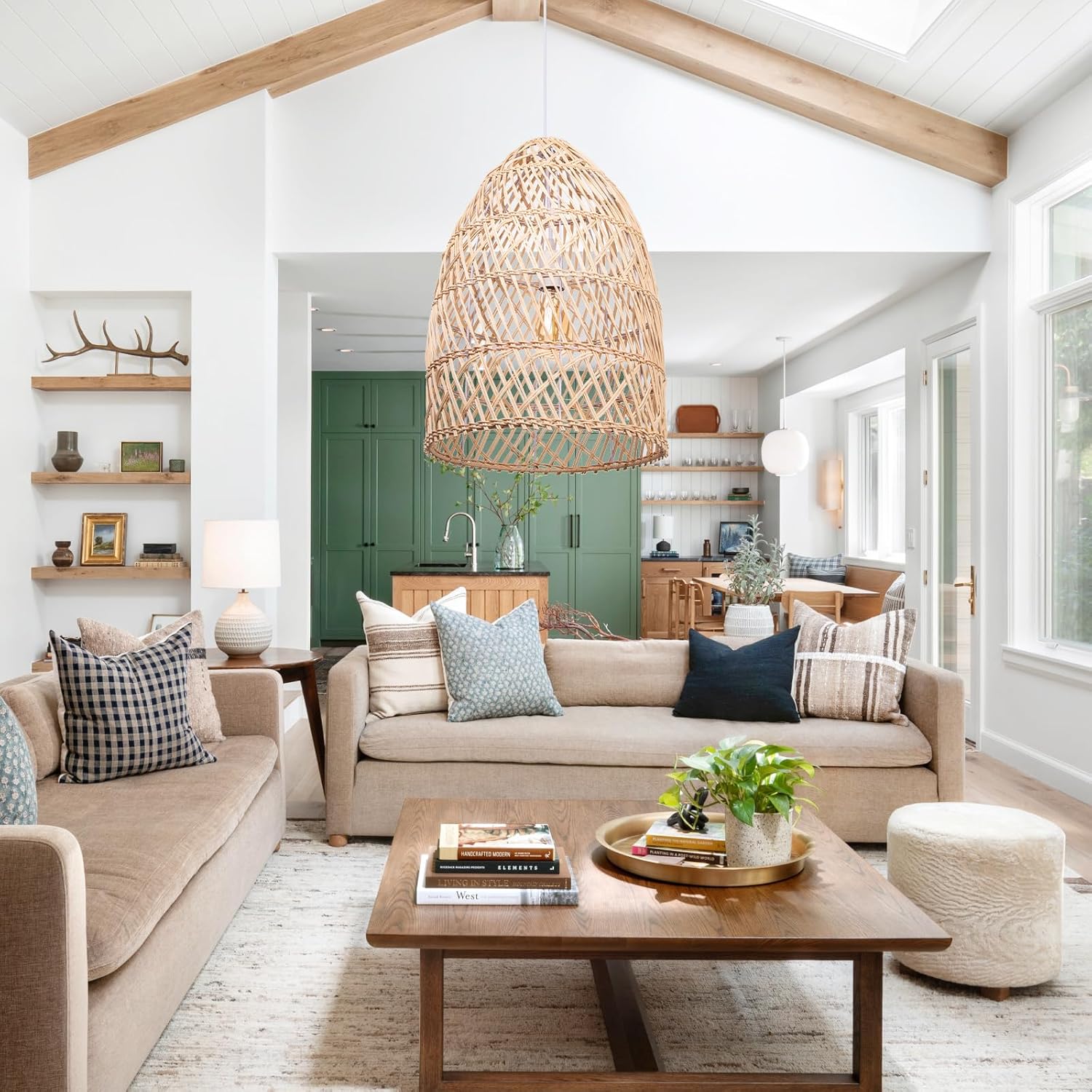 Natural Rattan Lantern Pendant Ceiling Light