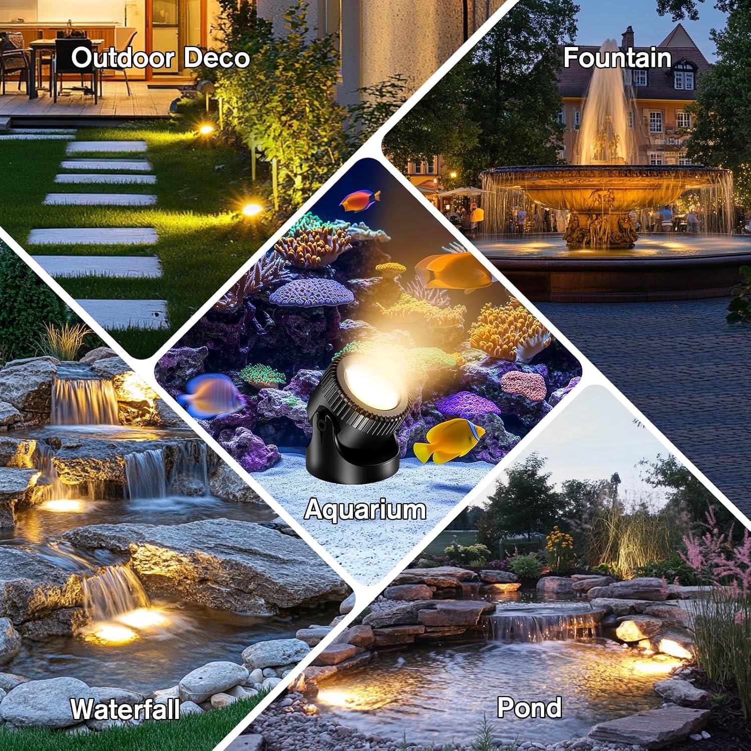 Waterproof Warm White LED Underwater Pond Lights