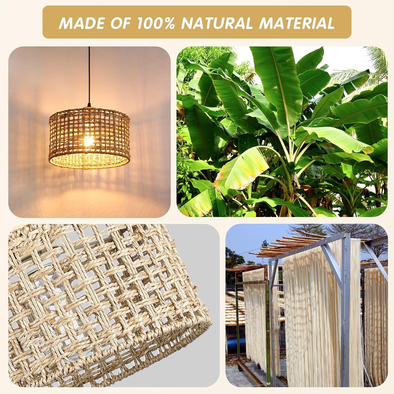 Bohemian Rattan Woven Ceiling Pendant Light