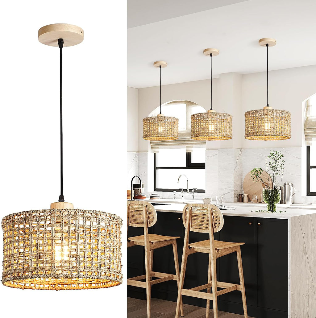 Bohemian Rattan Woven Ceiling Pendant Light