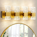4-Light Dimmable Crystal Gold Vanity Light
