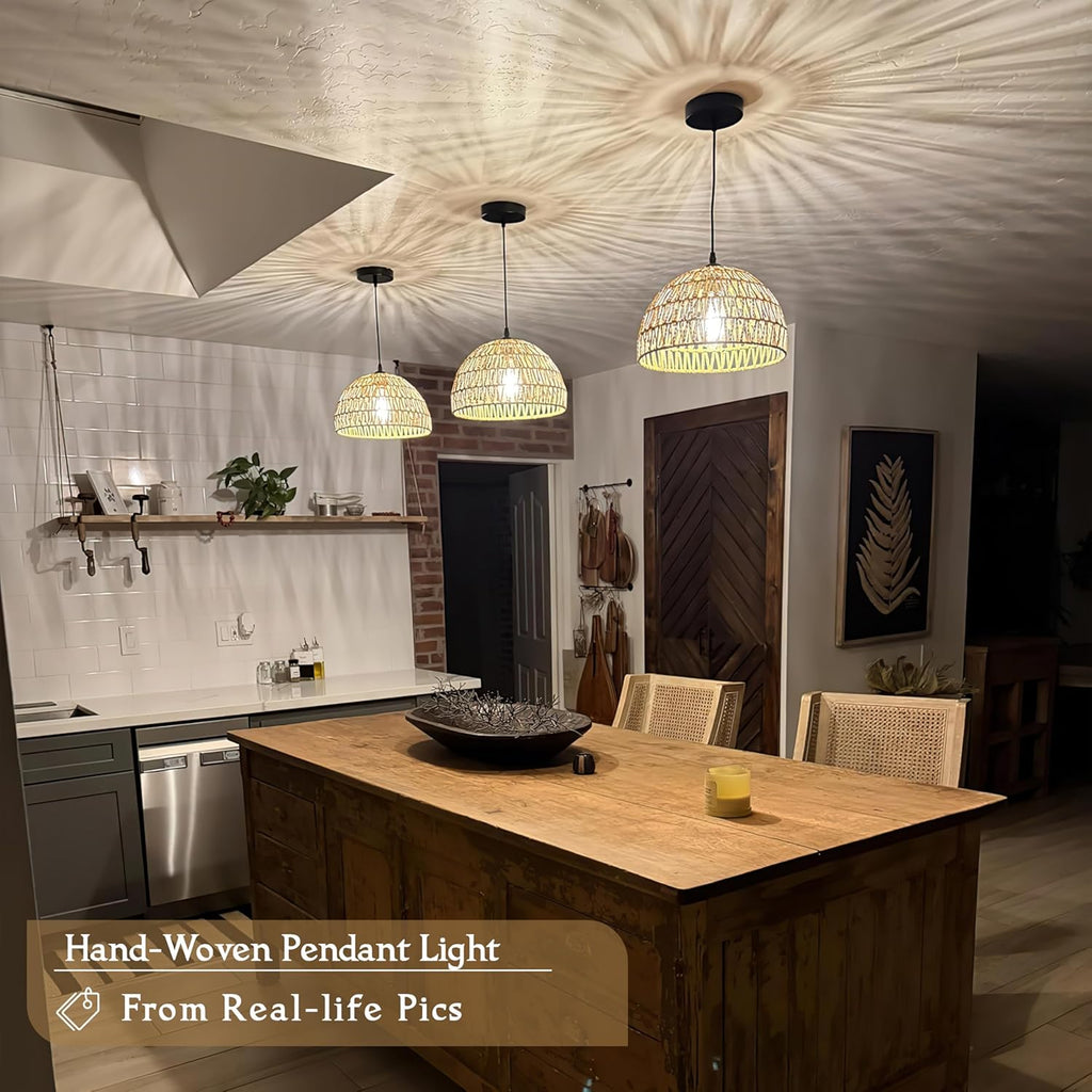 Dome Hemp Rope Boho Pendant Chandelier