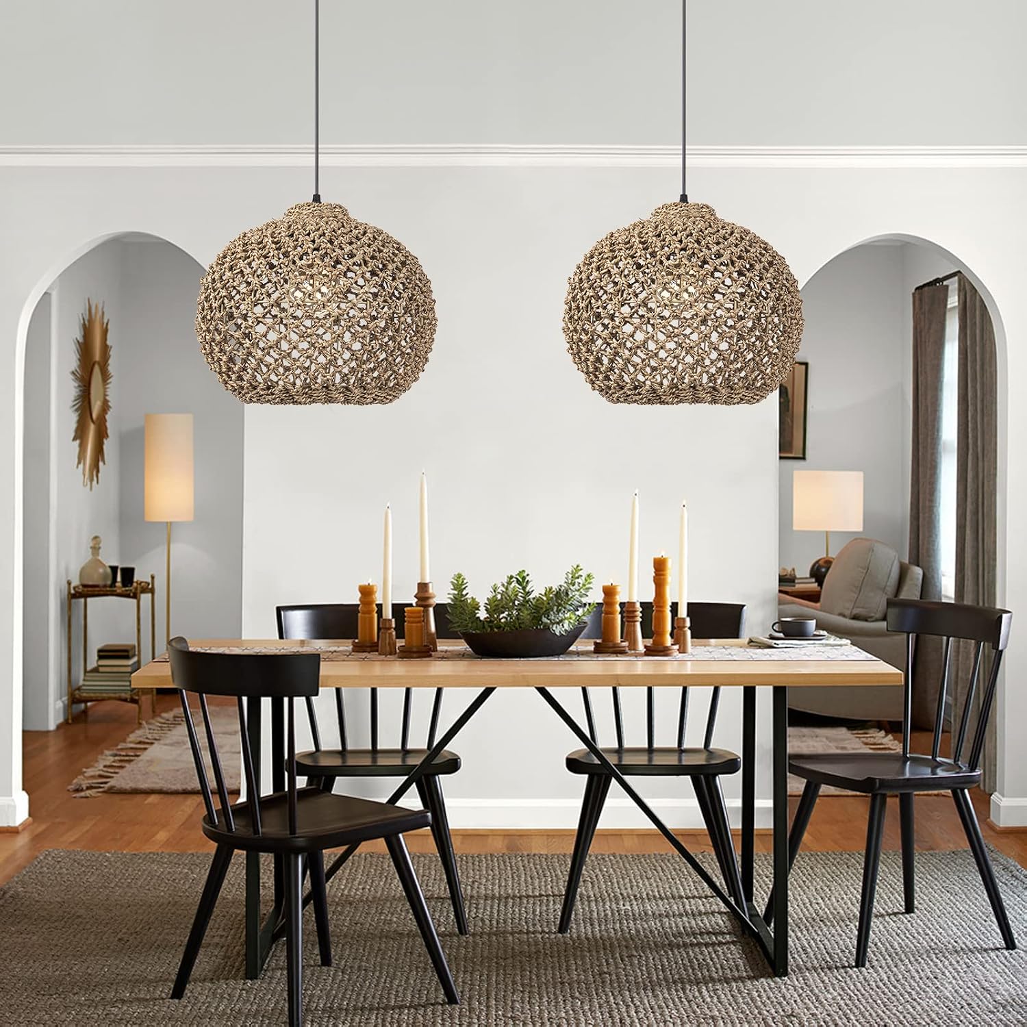 Handwoven Rattan Ceiling Pendant Light