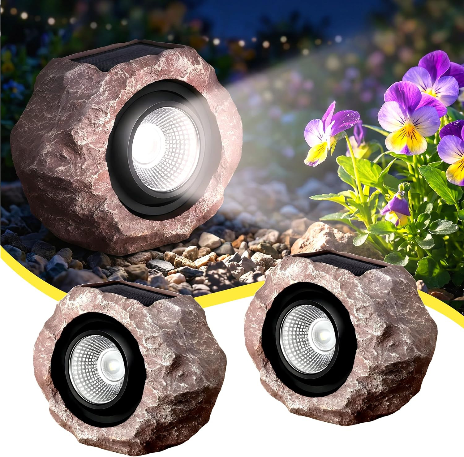 Adjustable Solar Rock Garden Landscape Lights